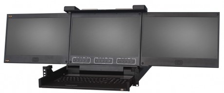 triple LCD HD simple rail - KVM1701 WT3